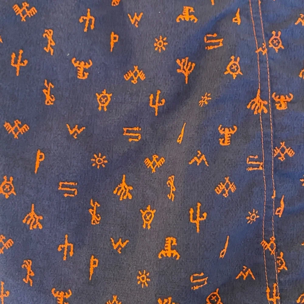 Patagonia Navy Blue and Orange Men's Swim Board Shorts